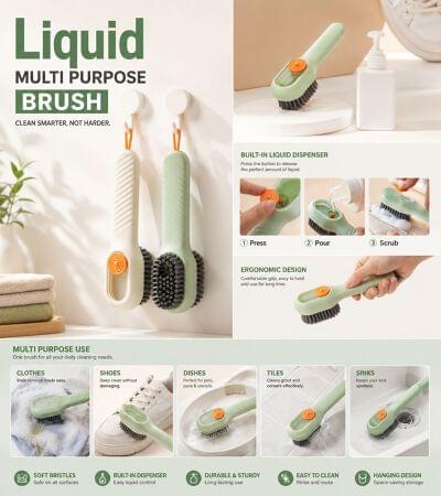 Multipurpose Liquid Dispenser Cleaning Brush