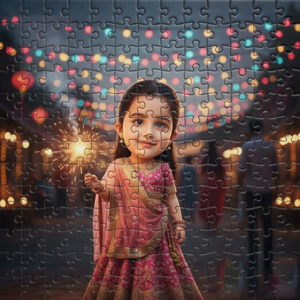 Personalised Kids Photo Jigsaw Puzzle with Custom Display Frame