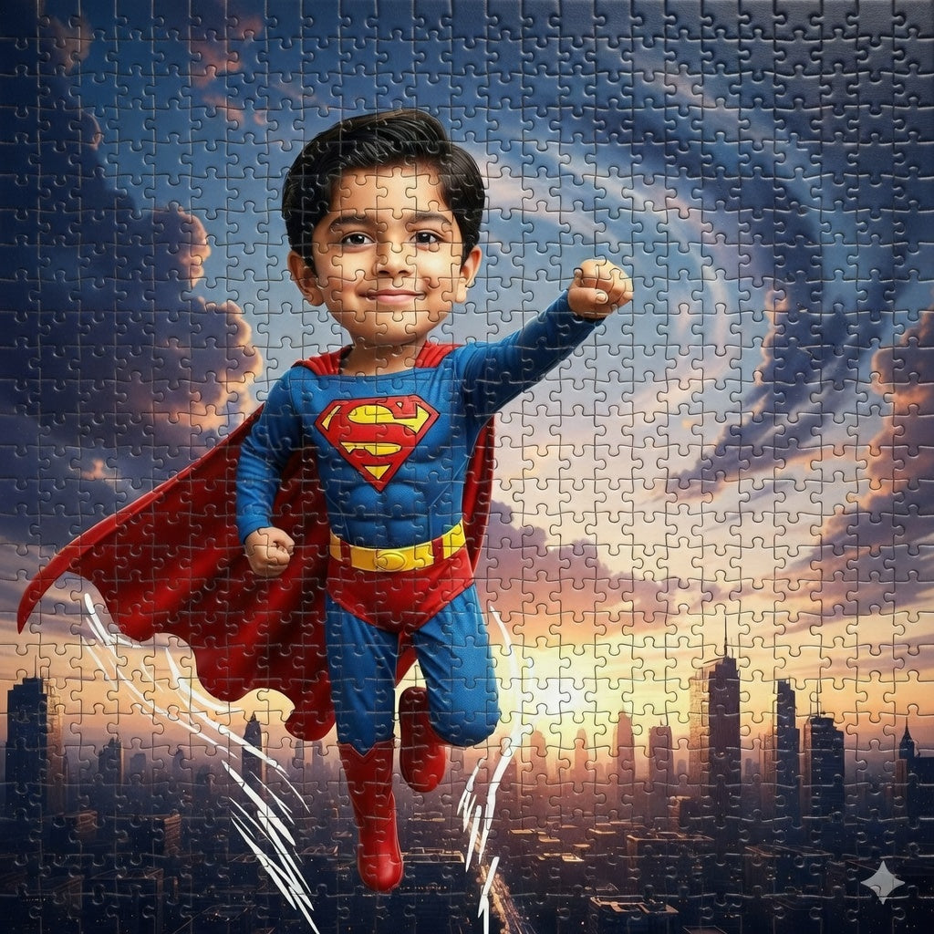 Personalised Kids Photo Jigsaw Puzzle with Custom Display Frame