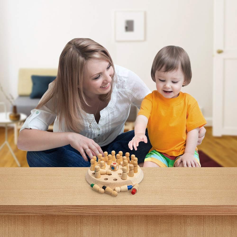 Wooden Memory Chess Game Preschool Educational Training Toy