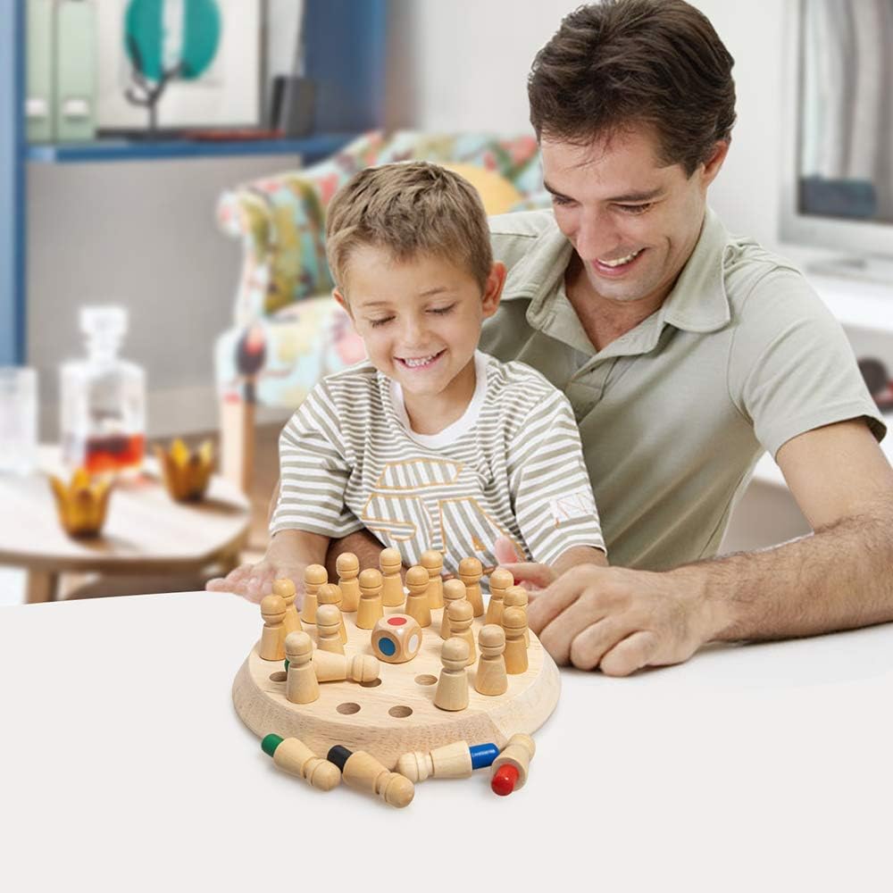 Wooden Memory Chess Game Preschool Educational Training Toy