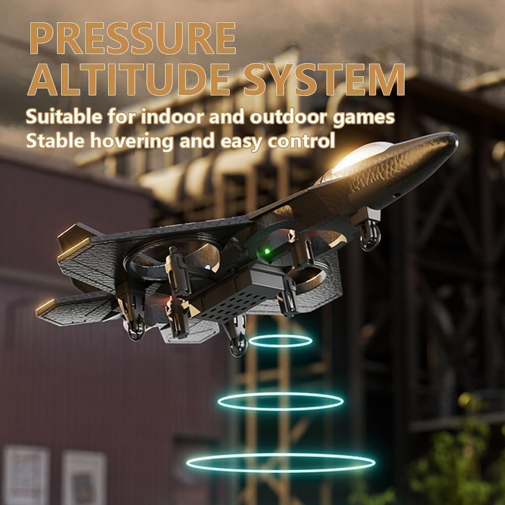 RC Plane RED, 2.4GHz Remote Controlled Aeroplane L0712 Quadcopter Fighter Aircraft, Aeroplane with LED Lights, 80m Range,Ideal for Beginners, Children, and Adults, USB Charging,Durable Foam Fight