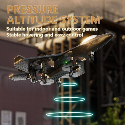 RC Plane RED, 2.4GHz Remote Controlled Aeroplane L0712 Quadcopter Fighter Aircraft, Aeroplane with LED Lights, 80m Range,Ideal for Beginners, Children, and Adults, USB Charging,Durable Foam Fight
