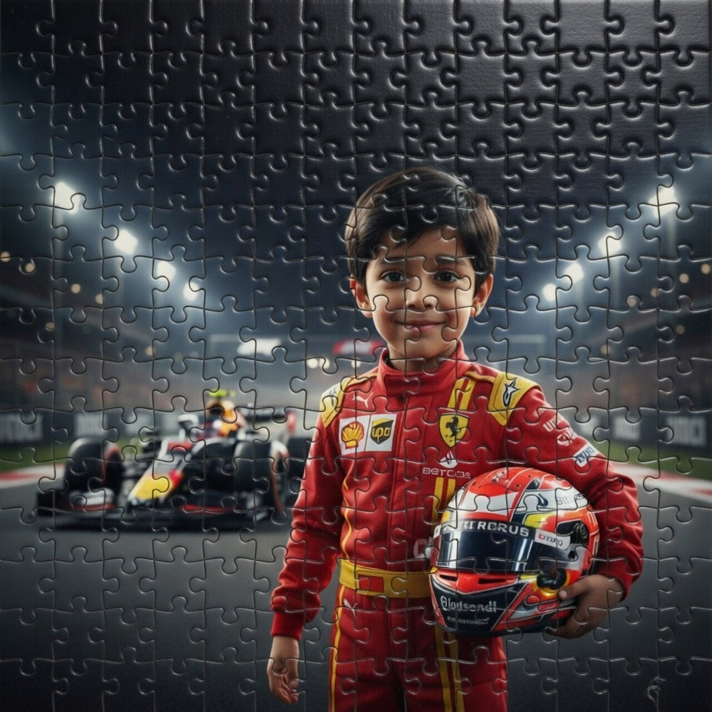 Personalised Kids Photo Jigsaw Puzzle with Custom Display Frame