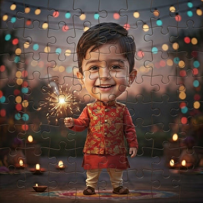 Personalised Kids Photo Jigsaw Puzzle with Custom Display Frame