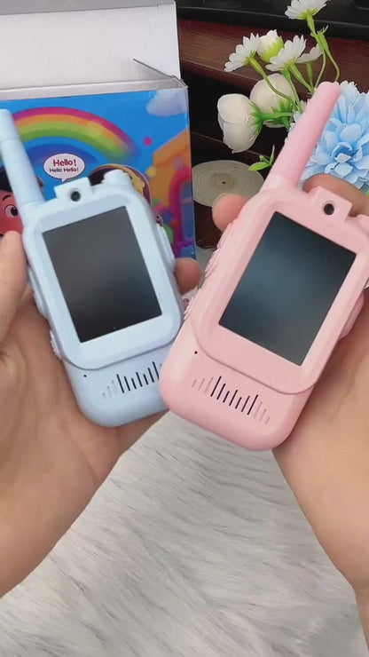 Video Walkie Talkies Toys for Kids 2 Pack Rechargeable with Camera, Voice Changer, Video Chat, Fun Toys for Indoor Outdoor Travel Birthday Gifts Toys for Boys Girls